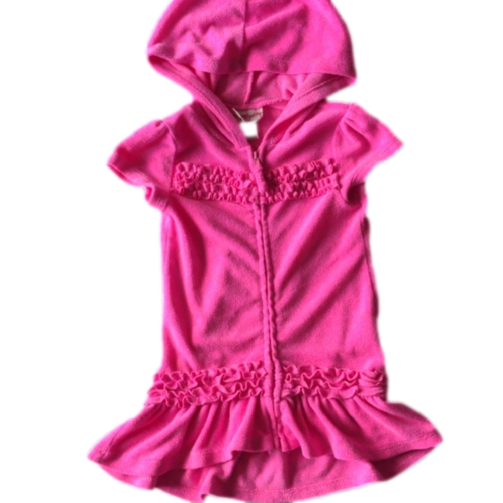 Pink Toddler Ruffled Swimsuit Coverup * 3T